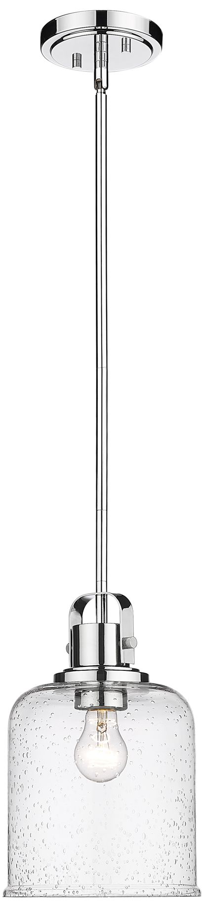 Image 5 Kinsley 8" Wide Chrome and Seeded Glass Mini Pendant more views