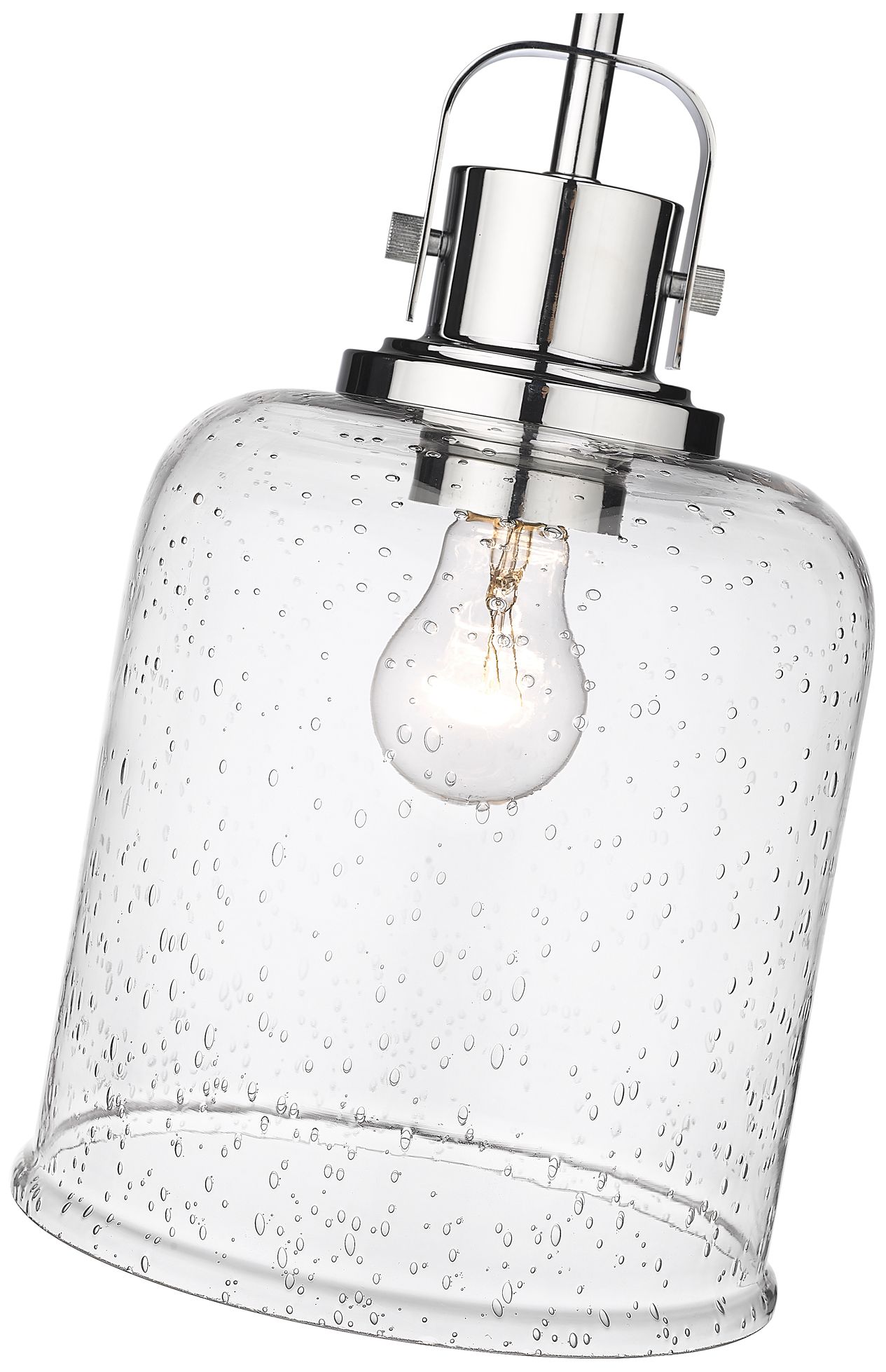 Image 6 Kinsley 8" Wide Chrome and Seeded Glass Mini Pendant more views