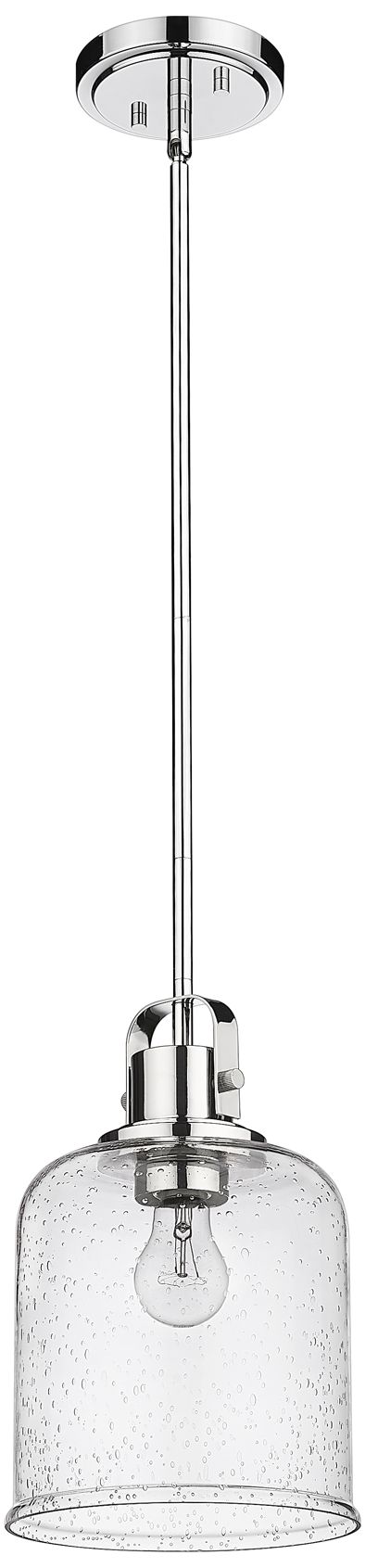 Image 7 Kinsley 8" Wide Chrome and Seeded Glass Mini Pendant more views