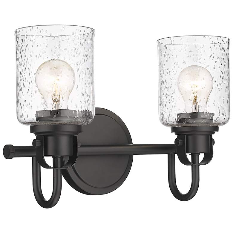 Image 1 Kinsley 9 1/2" High Matte Black 2-Light Wall Sconce