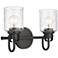 Kinsley 9 1/2" High Matte Black 2-Light Wall Sconce