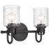 Kinsley 9 1/2" High Matte Black 2-Light Wall Sconce