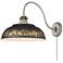 Kinsley Aged Galvanized Steel 1-Light Swing Arm with Antique Black Iron