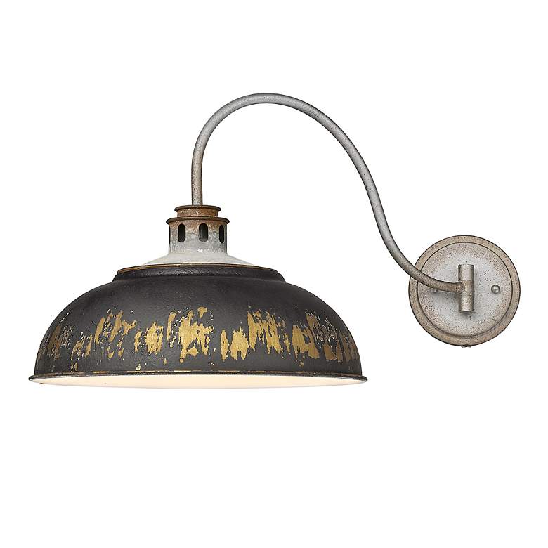 Image 5 Kinsley Aged Galvanized Steel 1-Light Swing Arm with Antique Black Iron more views