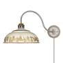 Kinsley Aged Galvanized Steel 1-Light Swing Arm with Antique Ivory