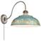 Kinsley Aged Galvanized Steel 1-Light Swing Arm with Antique Teal
