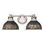 2_Kinsley Aged Galvanized Steel 2-Light Bath Light with Antique Black Iron more views