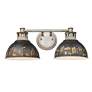 3_Kinsley Aged Galvanized Steel 2-Light Bath Light with Antique Black Iron more views