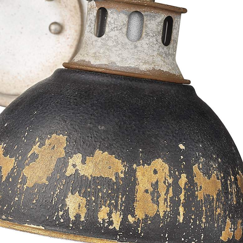 Image 4 Kinsley Aged Galvanized Steel 2-Light Bath Light with Antique Black Iron more views