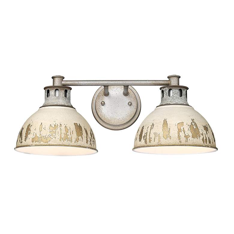 Image 3 Kinsley Aged Galvanized Steel 2-Light Bath Light with Antique Ivory more views