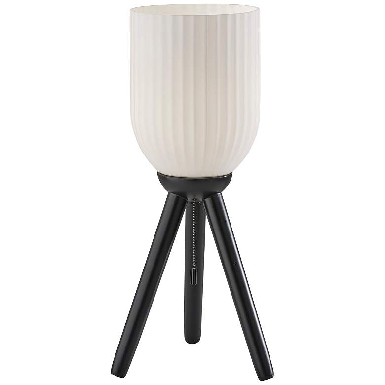 Image 1 Kinsley Black Wood Tripod Accent Table Lamp