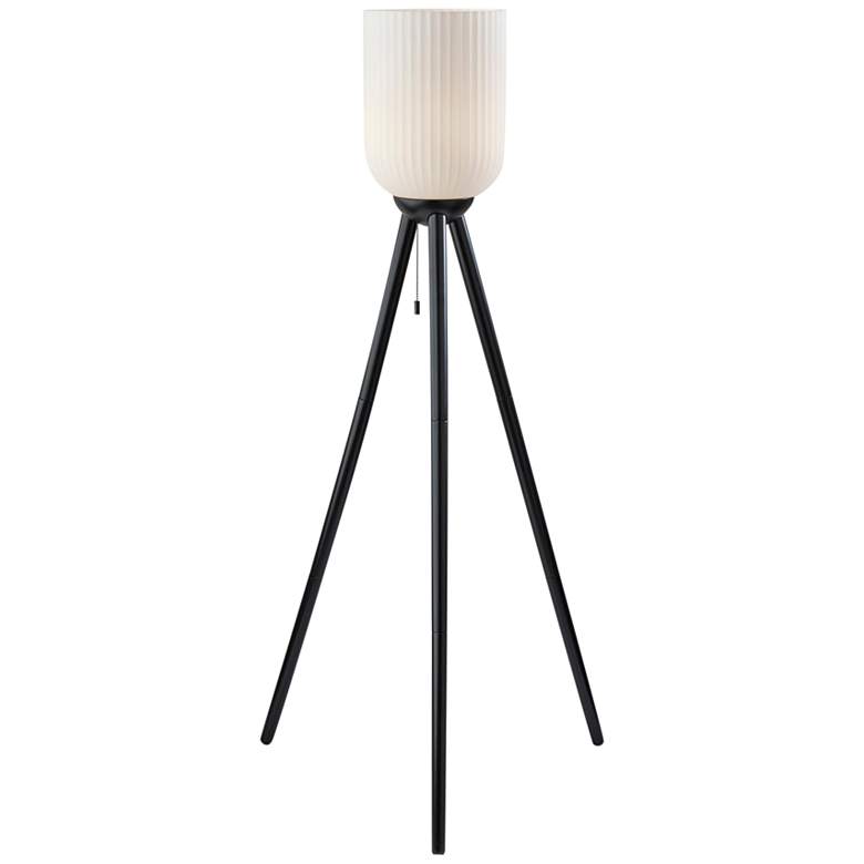 Image 1 Kinsley Black Wood Tripod Floor Lamp