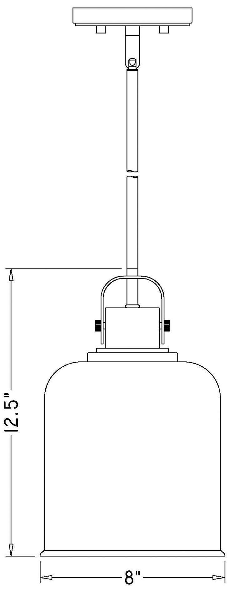 Kinsley by Z-Lite Matte Black 8 inch 1 Light Pendant
