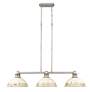 2_Kinsley Linear Pendant in Aged Galvanized Steel with Antique Ivory Shade more views