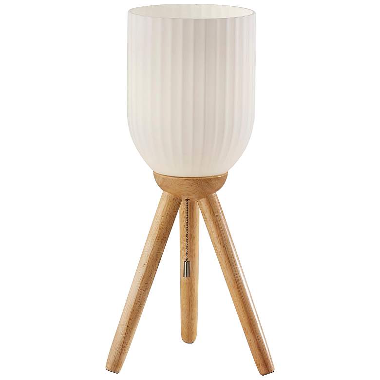 Image 1 Kinsley Natural Wood Tripod Accent Table Lamp