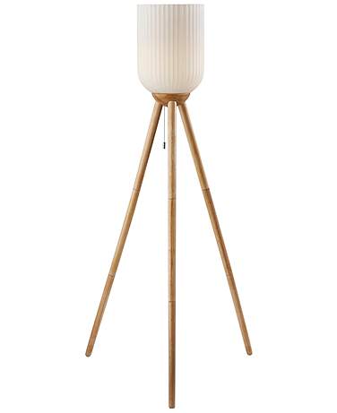 Kinsley Natural Wood Tripod Floor Lamp