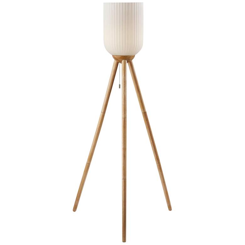 Image 1 Kinsley Natural Wood Tripod Floor Lamp