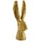 Kinzia 16 1/4" High Matte Gold Ceramic Rabbit Statue