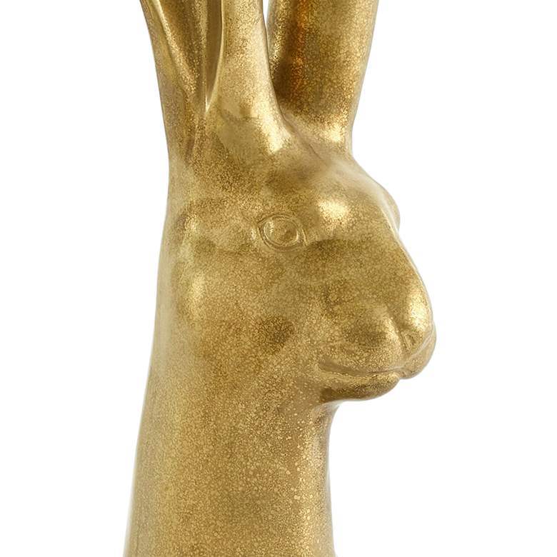 Image 2 Kinzia 19 1/2 inch High Matte Gold Ceramic Rabbit Statue more views