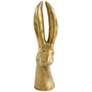 Kinzia 19 1/2" High Matte Gold Ceramic Rabbit Statue
