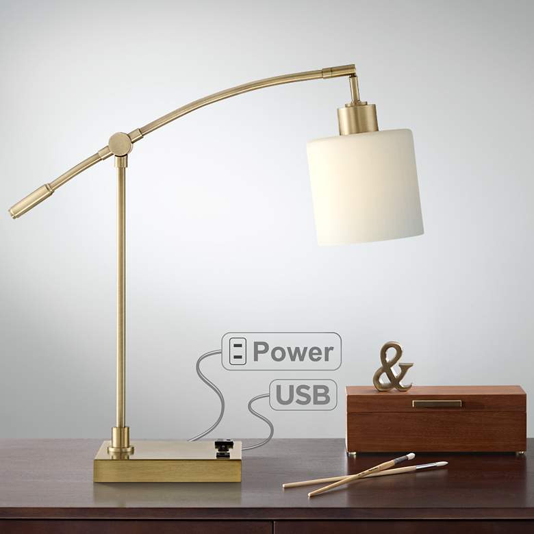 Image 1 Kipling Modern Desk Lamp with Outlet and USB Port