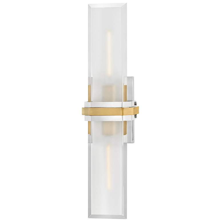 Image 1 Kipton 22"H Polished Nickel with Brass 2-Light Wall Sconce