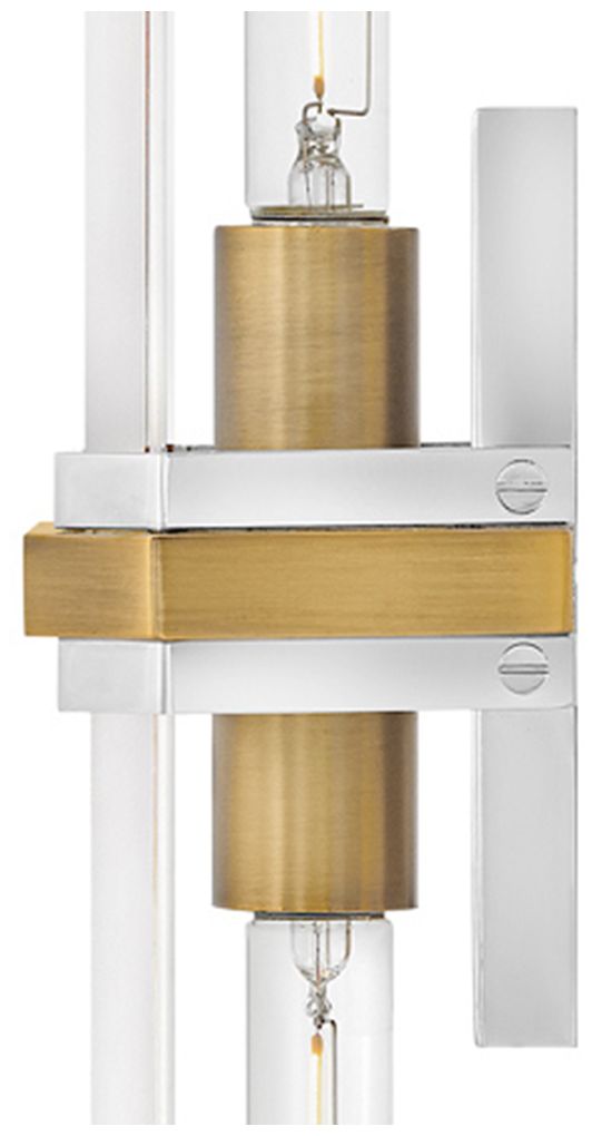 Kipton 22"H Polished Nickel with Brass 2-Light Wall Sconce