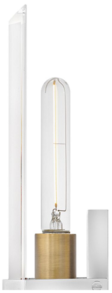 Kipton 22"H Polished Nickel with Brass 2-Light Wall Sconce