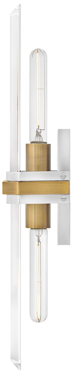 Kipton 22"H Polished Nickel with Brass 2-Light Wall Sconce