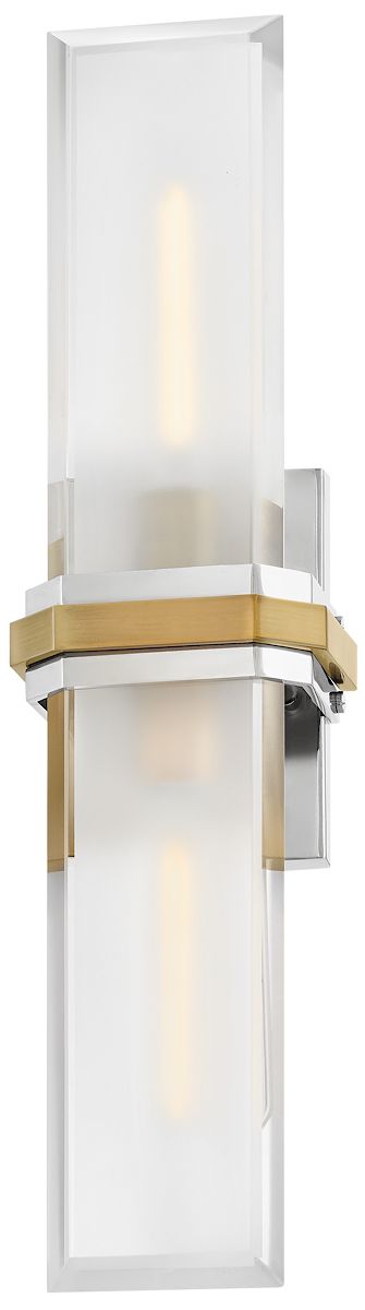 Kipton 22"H Polished Nickel with Brass 2-Light Wall Sconce
