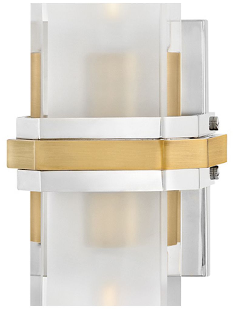 Kipton 22"H Polished Nickel with Brass 2-Light Wall Sconce