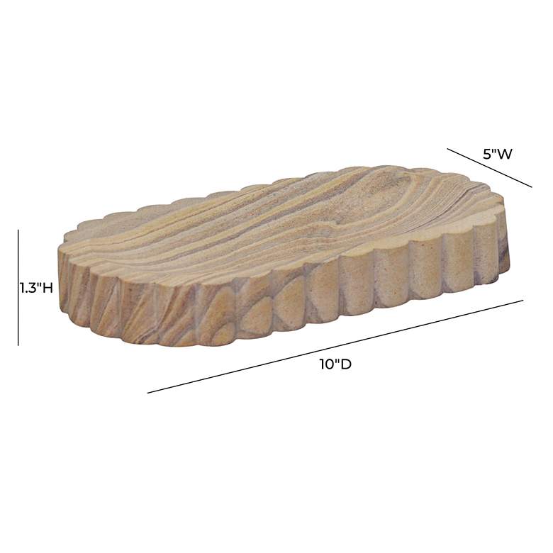 Image 4 Kira 10" Wide Sandstone Stone Oval Decorative Tray more views