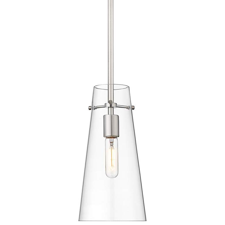 Image 1 Kira 6 1/2" Wide Brushed Nickel Mini Pendant w/ Clear Glass