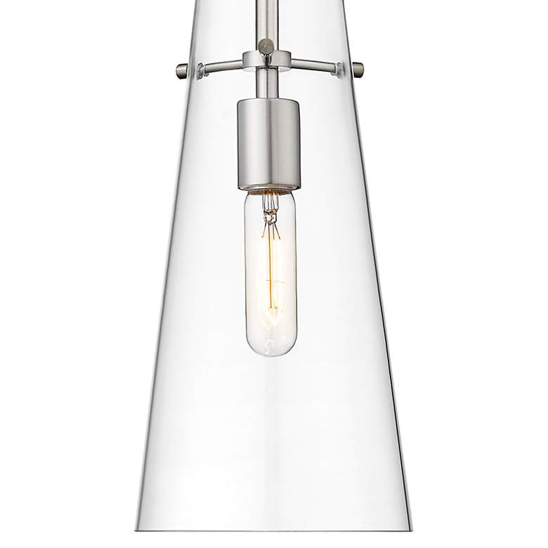 Image 2 Kira 6 1/2" Wide Brushed Nickel Mini Pendant w/ Clear Glass more views