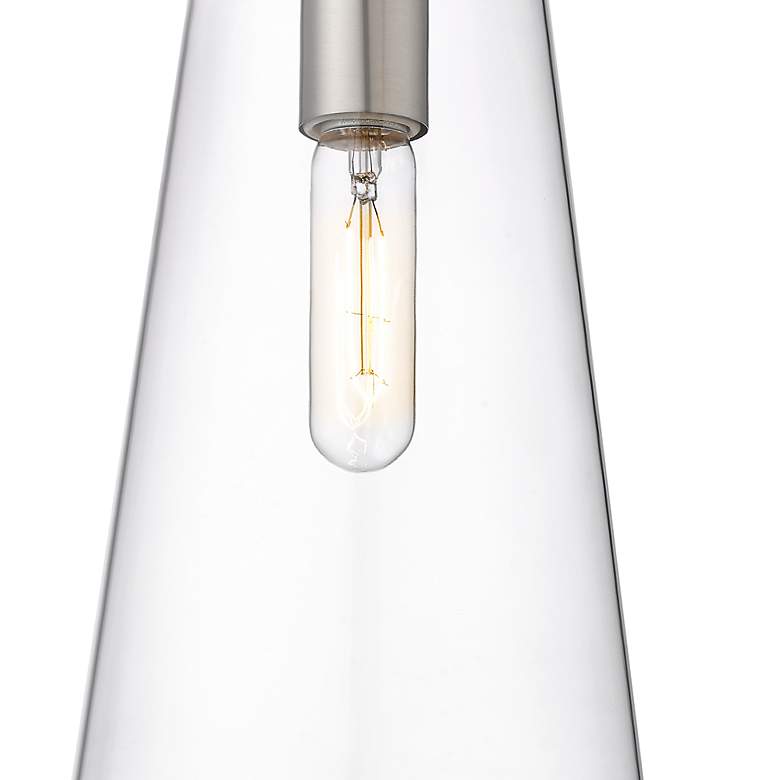 Image 3 Kira 6 1/2" Wide Brushed Nickel Mini Pendant w/ Clear Glass more views