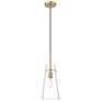 3_Kira 6 1/2" Wide Modern Gold Mini Pendant w/ Clear Glass