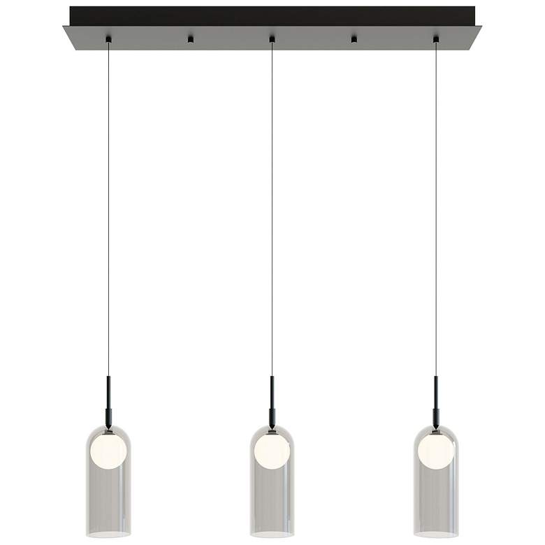 Image 1 Kiran 36 inch 3 Light Linear Black LED Pendant