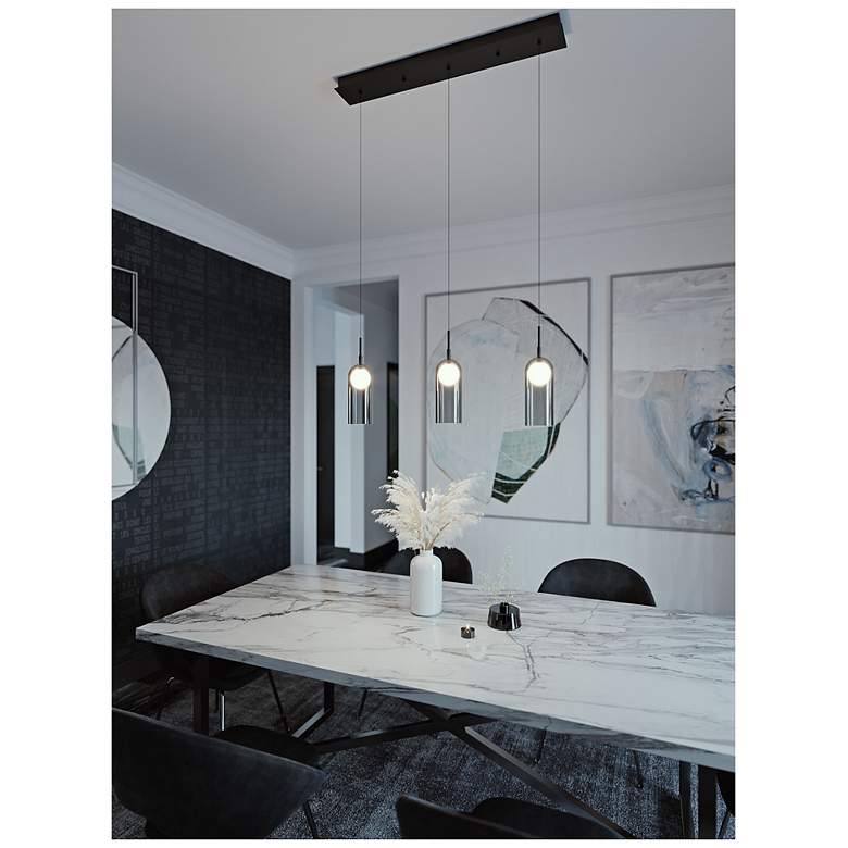 Image 5 Kiran 36" Wide LED Black Multi-Light Pendant more views