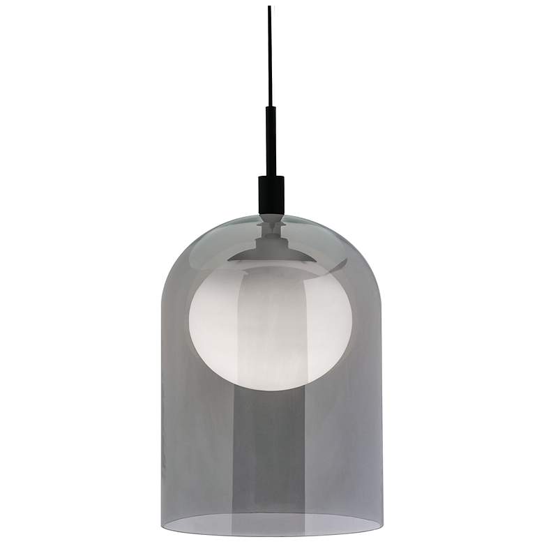 Image 1 Kiran 8" Wide Black 2-Layer LED Mini Pendant