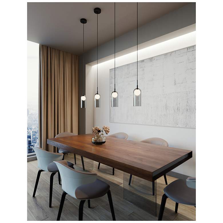 Image 5 Kiran 8" Wide Black 2-Layer LED Mini Pendant more views