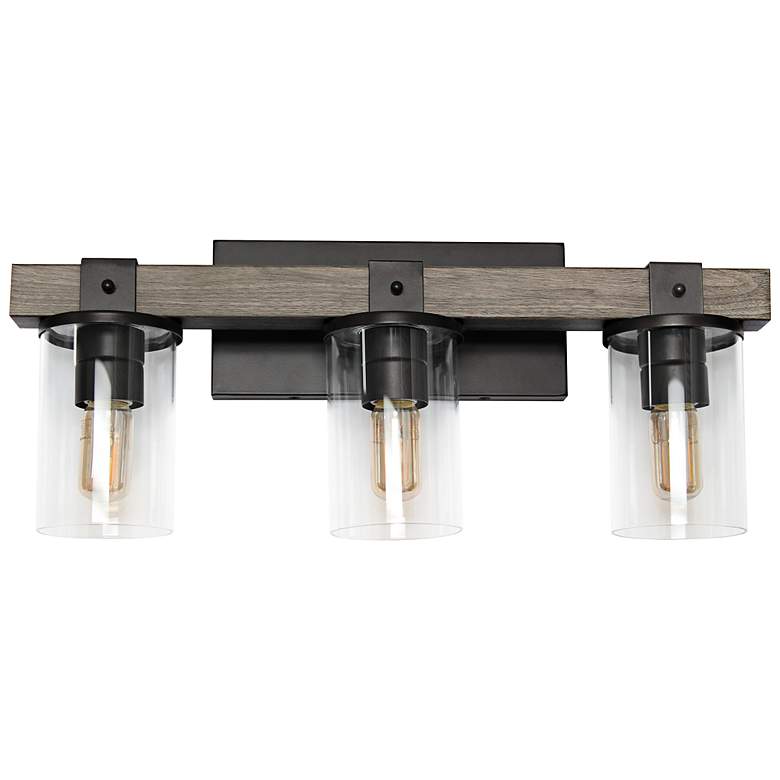 Image 7 Kirby 22" Wide Gray Wood 3-Light Vanity Bath Light more views
