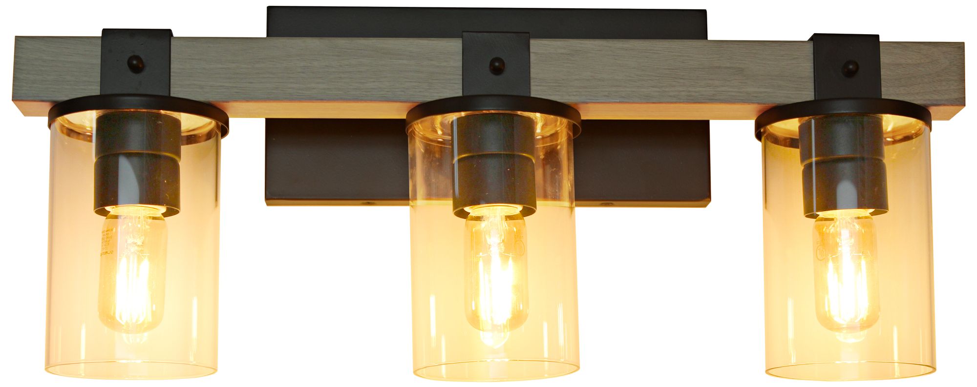 Kirby 22" Wide Gray Wood 3-Light Vanity Bath Light in scene