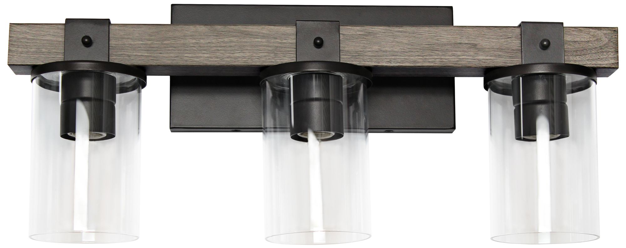 Kirby 22" Wide Gray Wood 3-Light Vanity Bath Light in scene