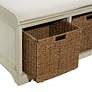Kirby 48"W Matte White Wood Storage Bench with 2 Baskets