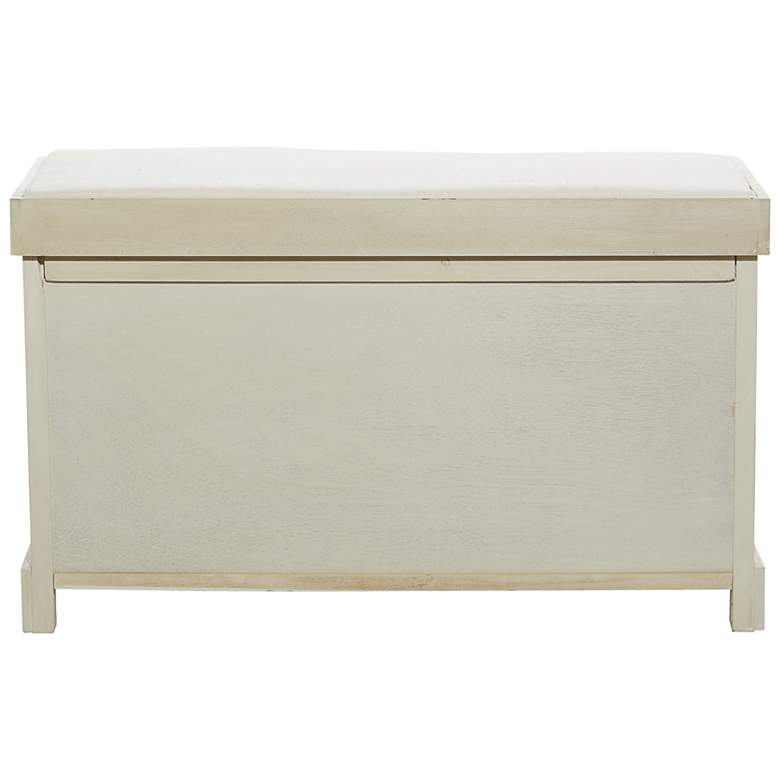 Image 6 Kirby 48"W Matte White Wood Storage Bench with 2 Baskets more views