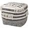 Kirby Gray and Ivory Moroccan Inspired Pouf Ottoman