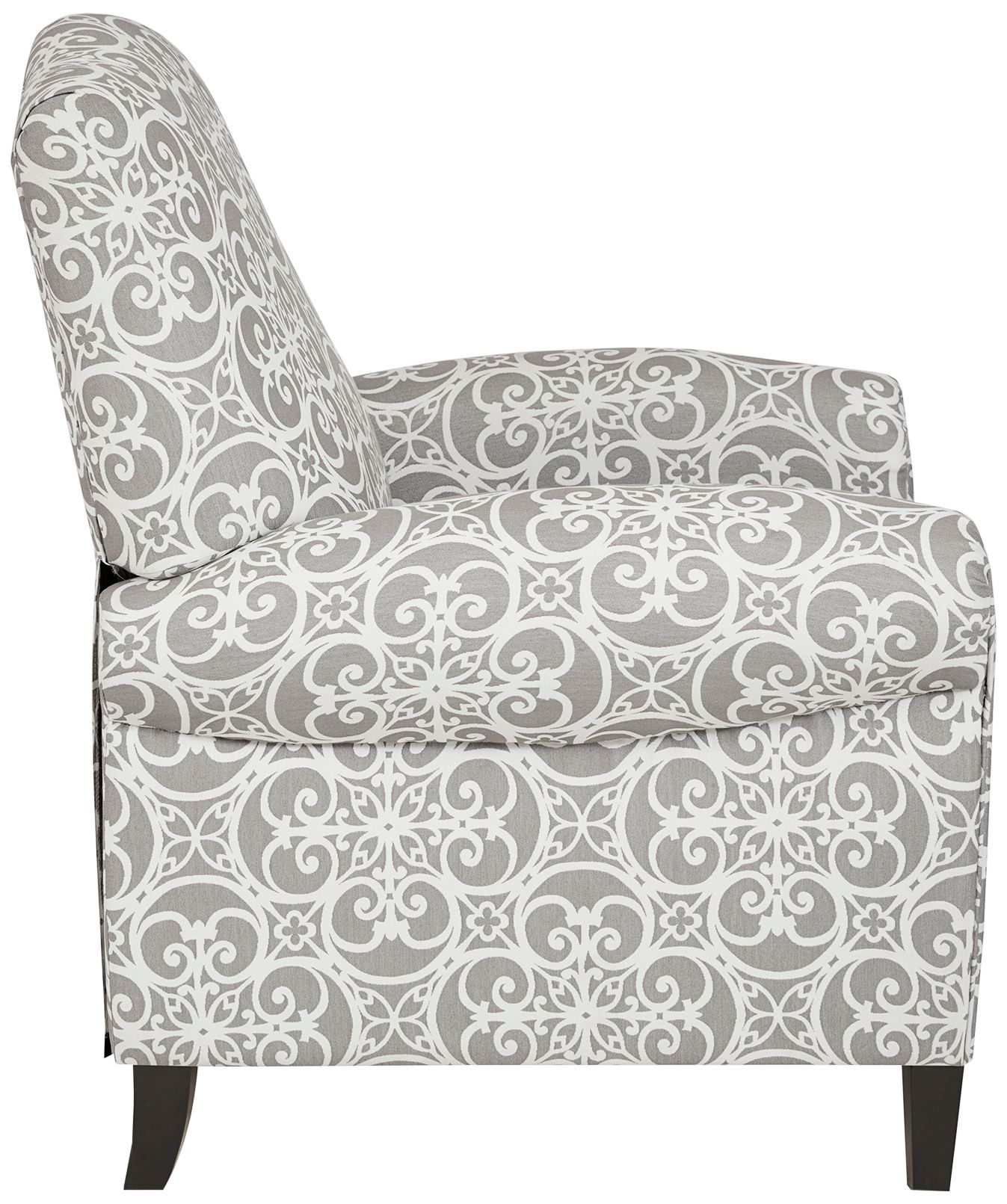 Kirby Gray Manual Push Back Recliner Chair