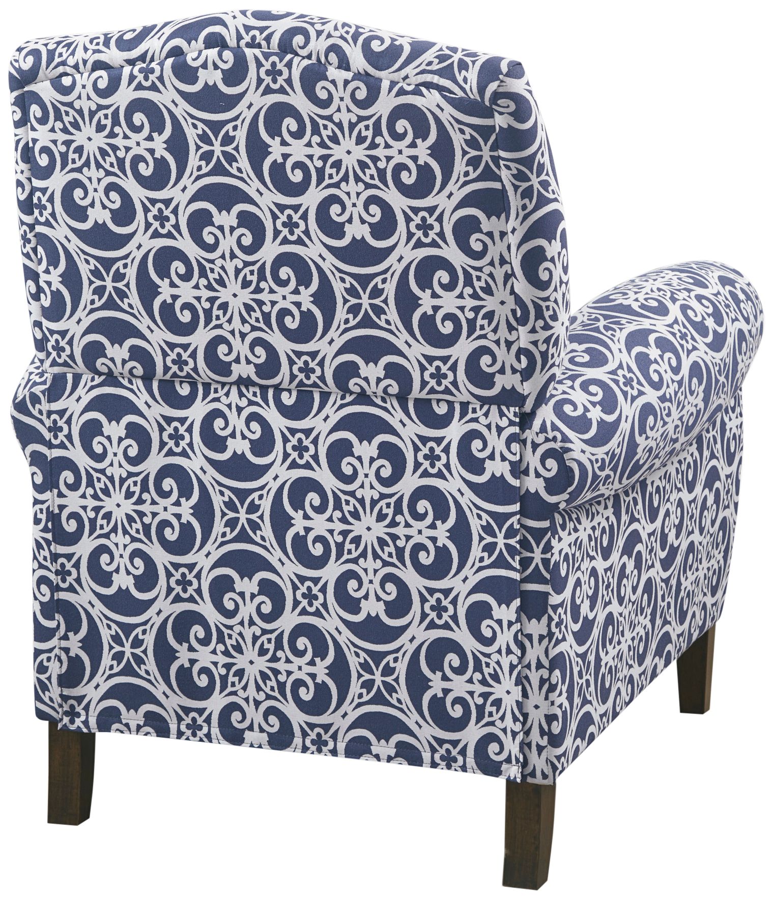 Kirby Navy Multi-Color Manual Push Back Recliner Chair