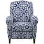 Kirby Navy Multi-Color Manual Push Back Recliner Chair