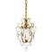 Kirin 11 1/2" Wide Brass Scroll and Crystal Mini Pendant